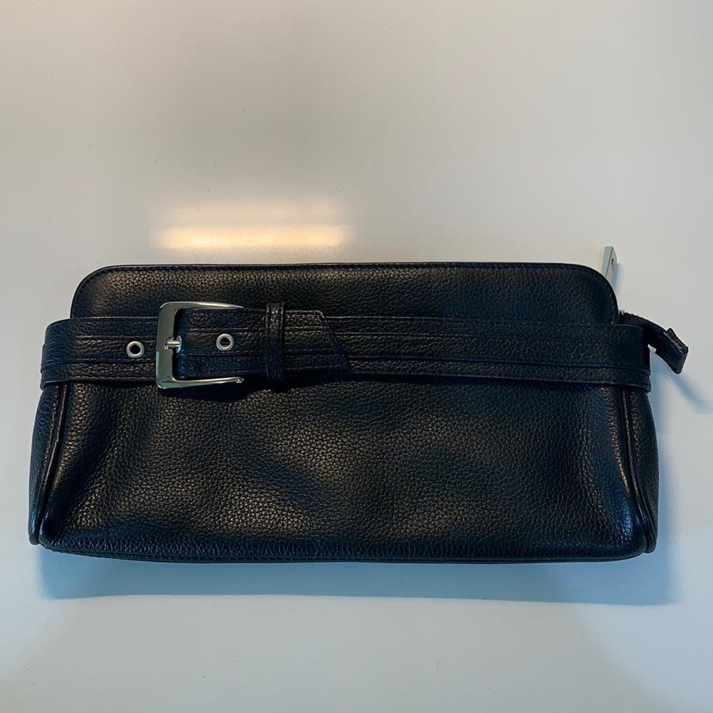 Clutch Express Black Leather Clutch Bag EUC
